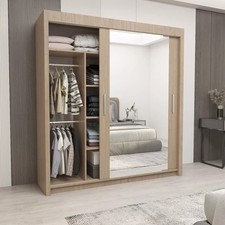Milan Mirror Sliding Wardrobes for Bedroom Furniture Storage Closet 6 Sizes