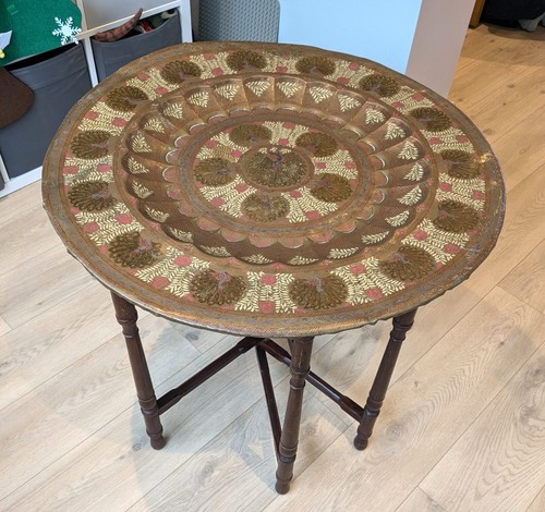 Antique indian carved folding - ,