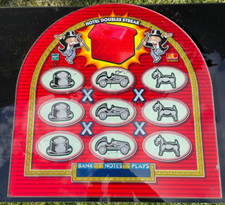 Vintage Monopoly armed bandit fruit slot machine front glass Upcycle wall art