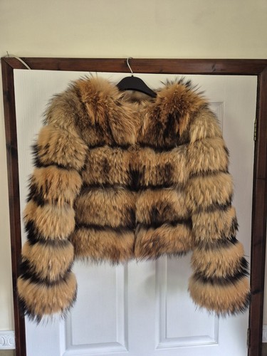 Raccoon fur coat size s - fur,