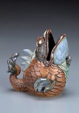 BURSLEM POTTERY  GROTESQUE SPOON WARMER FISH INSPIRED BY MARTIN BROTHERS