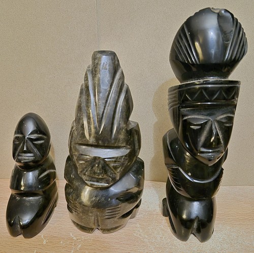 Obsidian hand carved figures - 3,
