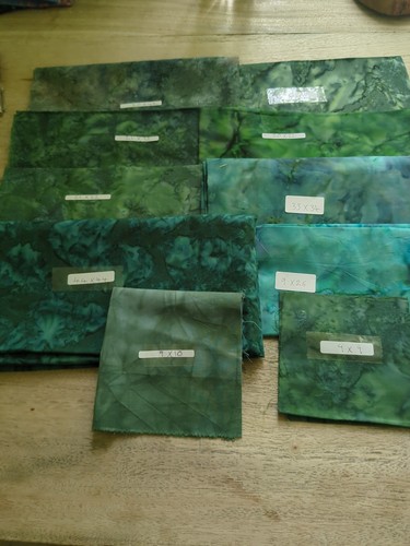 Pieces green cotton batik - 10,