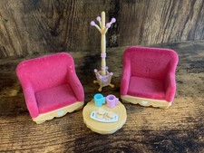 Sylvanian families  beautiful old oak hollow chairs and coat stand set 100% ❤️