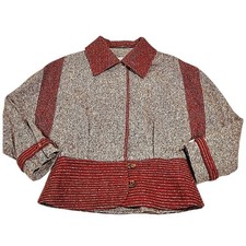 Vintage Jean Paul Gaultier Pour Gibo 42 Tweed Blazer Red White Brown Italy
