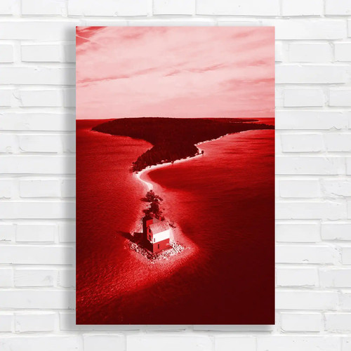 Vibrant coastal lighthouse red - vibrant,