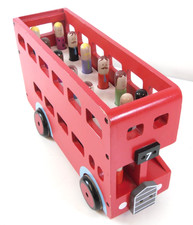 Habitat Classic Wooden London Bus with 23 Peg Figures Vintage Double Decker #H2