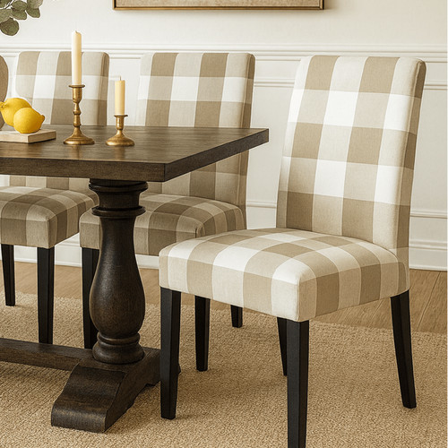 Buffalo check beige dining - check,