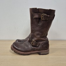 Dr Martens Vintage Engineering Mid Calf Brown Soft Leather Boots Size Uk 6.5