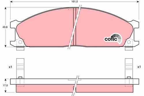 Front trw gdb766 brake - trw-oe, pad