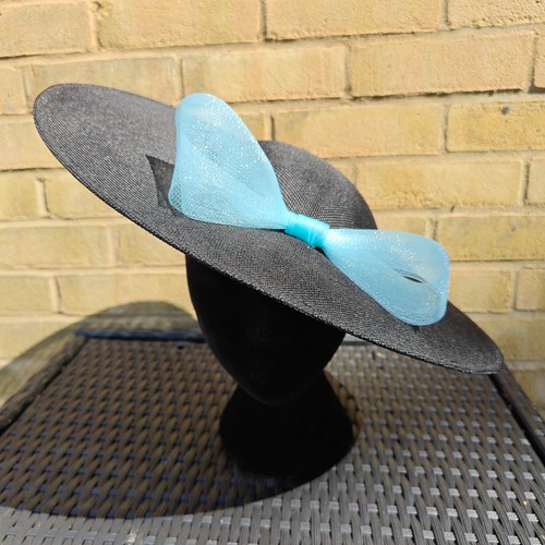 Black light turquoise bow - turquoise, wide