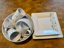 Melamine dishwasher safe 4 person picnic set. For camping, caravan, motor home.