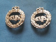 Staybright/anodised.The 2nd Dragoons Queens Bays collar badges.