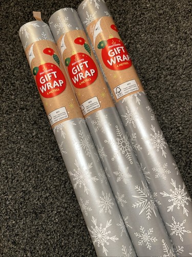 Rolls silver snowflake 4m - snowflake,