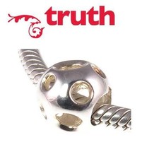 TRUTH PK 925 silver ROUND CHARM BEAD WITH OPENWORK CIRCLES, planet, moon craters