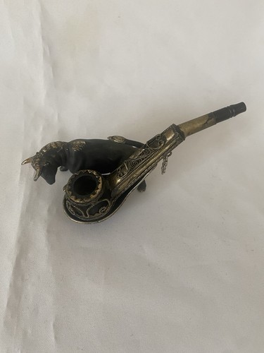 Antique filigree tobacco pipe - antique,