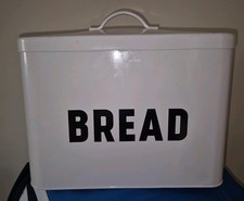 White enamel bread bin - bread, x