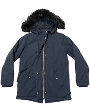 M&S School Coat, Furlined, Silver Buttons, Zip Aged 14-15 (See Ad For Defect)