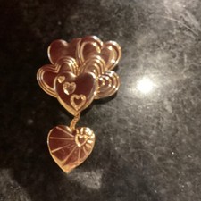 Six Heart The Variety Club Brooch Gold Coloured Superb Condition