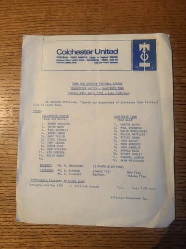 Colchester united reserves - reserves, v