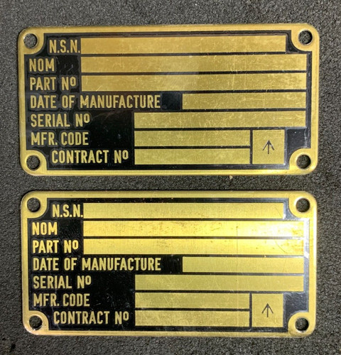 Aircraft empty data plate - aircraft,
