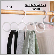 5-Hole Scarf Rack Hanger Multi-Purpose Space-Saving Wardrobe Tie Organizer