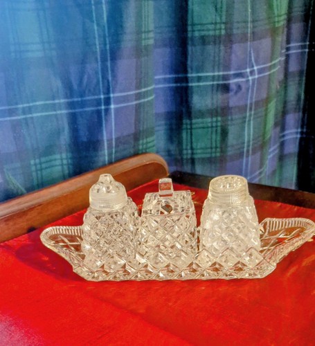 Vintage pressed glass cruet - glass,