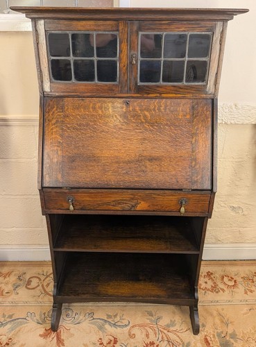 Arts crafts oak bureau - &,