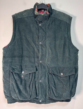 Vintage Regatta Corduroy Vest Men XL Green Utility Pockets Padded Gillet Outdoor