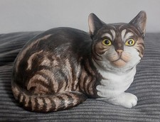 "FASCINATION" BY ERIC TENNEY LIMITED EDITION 1982 FRANKLIN PORCELAIN CAT FIGURE