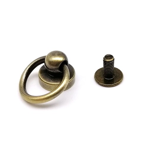 Solid brass pulling ring screw - solid,