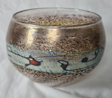 Stunning large studio glass wide bodied bowl by Karin Von Drehle