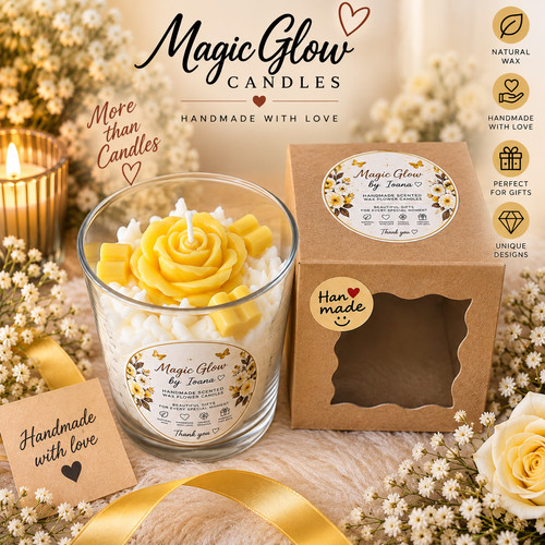 Handmade scented rose - scented, candle