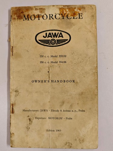 Jawa 250 350 owner s - owner's, manual