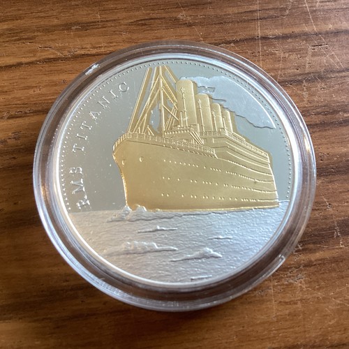 Titanic gold silver tone - titanic, map