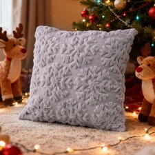 1 Pack Pillow with Insert Soft Sofa Chair Pillow Jacquard Plush Ghost Snowflake 