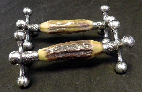 Antique pair antler knife - antique,