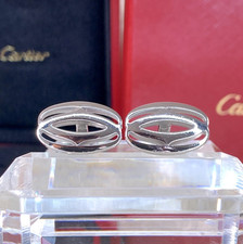 Cartier Cufflinks Double C Shaped Sterling Silver Made in Italy