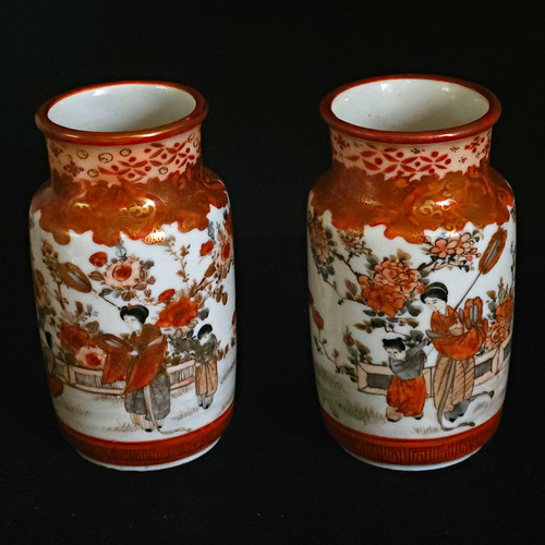 Vintage japanese vases - vintage, meiji