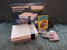 NES Boxed Console + 2 Games + 2 Controllers - Retro Nintendo Mario Bros Tested