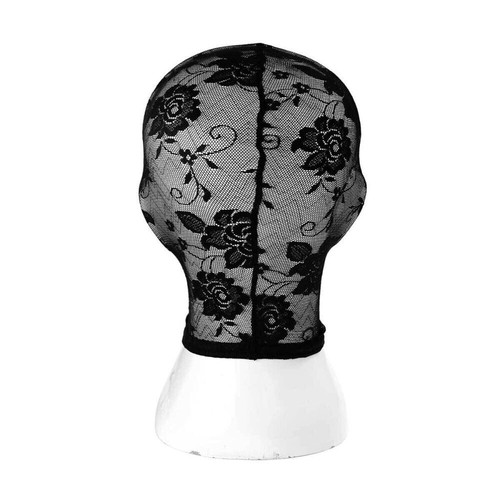 Full face black lace mask - face,