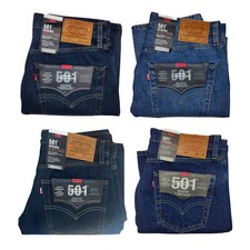Levis 501 Mens Jeans Dark Stone Wash Non Stretch Pre-Shrunk Style 00501