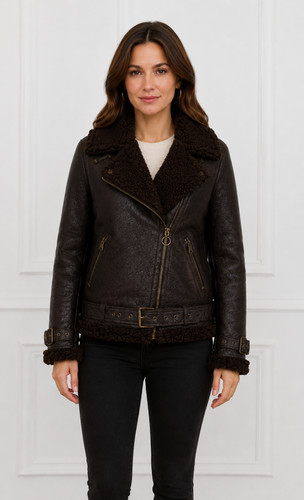 Womens leather shearling - leather,