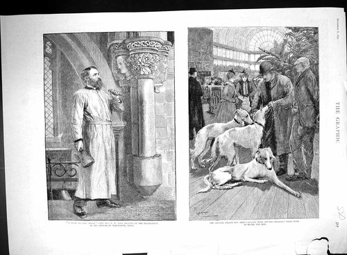 Old 1890 crystal dog show - old,