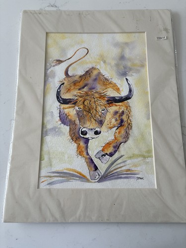Spanish bull watercolour - spanish,