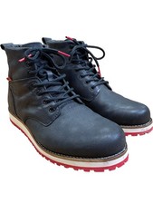 Levi's Men's Black Leather Boots UK Size 8 Ortholite Recycled Material