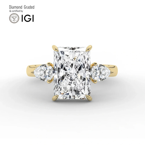 Radiant diamond trilogy ring - radiant,
