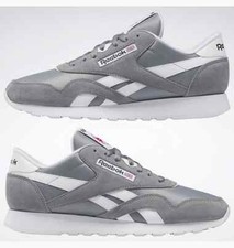Mens Unisex Reebok Classic Nylon Grey Trainers Shoes Vintage Classics Sneakers