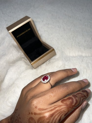 Ruby diamond ring - , 18