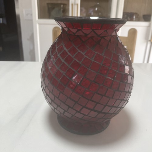 Mosaic leaded red glass wide - mosaic,